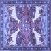 Square Animal Blue Traditional Rug, tr3897blu