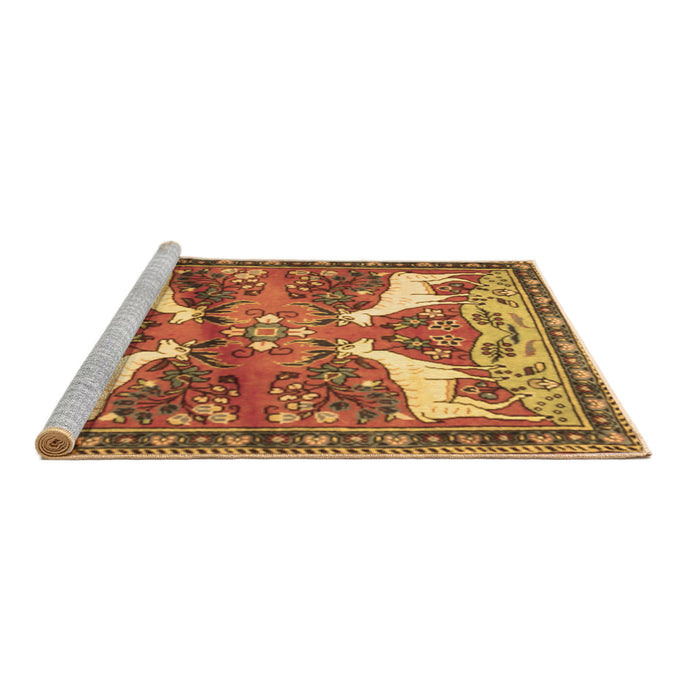 Sideview of Machine Washable Animal Brown Traditional Rug, wshtr3897brn