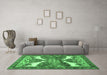 Machine Washable Animal Emerald Green Traditional Area Rugs in a Living Room,, wshtr3897emgrn