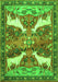 Serging Thickness of Machine Washable Animal Green Traditional Area Rugs, wshtr3897grn