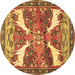 Round Animal Brown Traditional Rug, tr3897brn