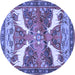 Round Animal Blue Traditional Rug, tr3897blu