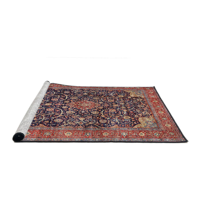 Sideview of Machine Washable Traditional Camel Brown Rug, wshtr3898