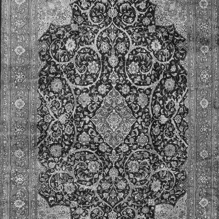Serging Thickness of Machine Washable Medallion Gray Traditional Rug, wshtr3898gry