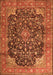 Serging Thickness of Machine Washable Medallion Orange Traditional Area Rugs, wshtr3898org