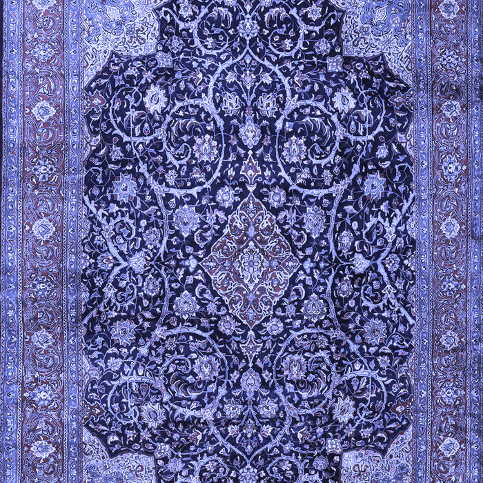 Machine Washable Medallion Blue Traditional Rug, wshtr3898blu