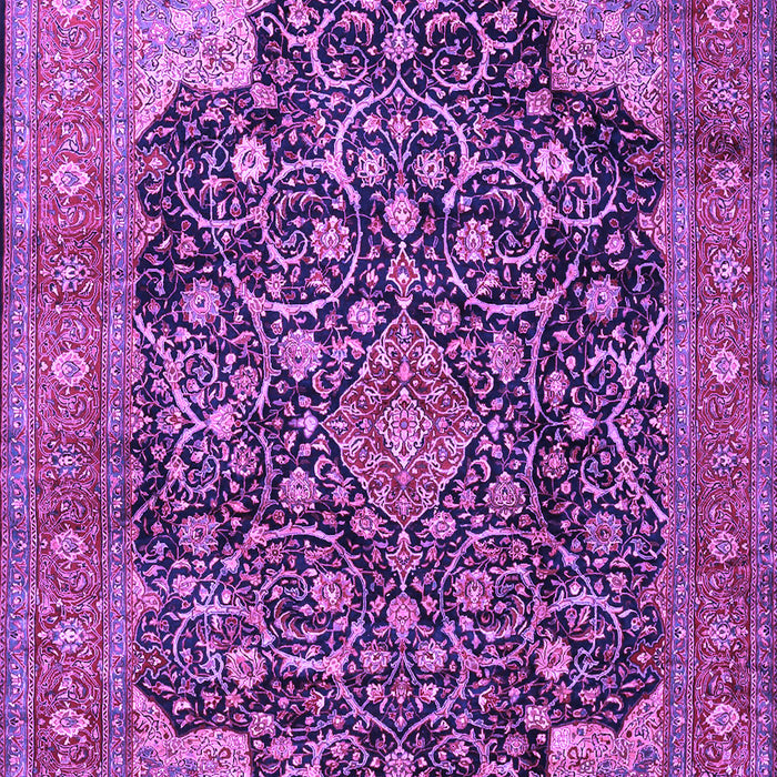 Machine Washable Medallion Purple Traditional Area Rugs, wshtr3898pur