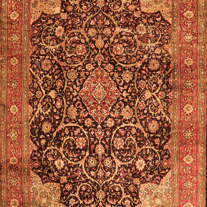 Medallion Orange Traditional Rug, tr3898org