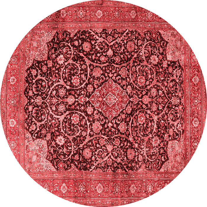 Machine Washable Medallion Red Traditional Rug, wshtr3898red