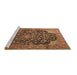 Sideview of Machine Washable Medallion Brown Traditional Rug, wshtr3898brn