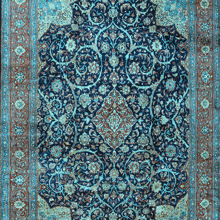 Medallion Light Blue Traditional Rug, tr3898lblu