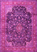 Machine Washable Medallion Pink Traditional Rug, wshtr3898pnk