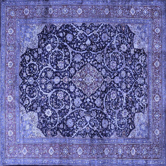 Square Medallion Blue Traditional Rug, tr3898blu