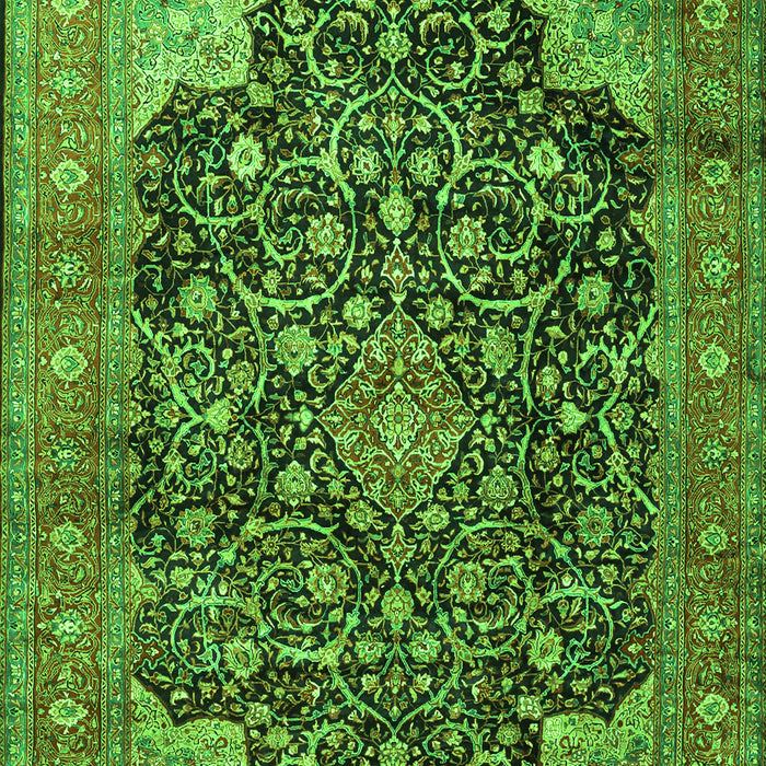 Medallion Green Traditional Rug, tr3898grn