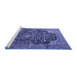 Sideview of Machine Washable Medallion Blue Traditional Rug, wshtr3898blu