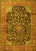 Medallion Yellow Traditional Rug, tr3898yw