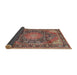 Sideview of Traditional Saffron Red Medallion Rug, tr3899