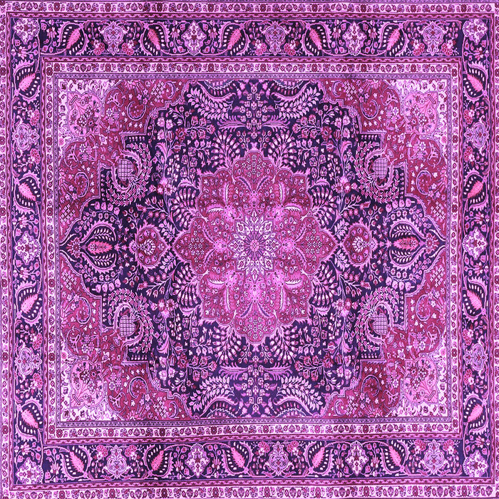 Square Medallion Purple Traditional Rug, tr3899pur