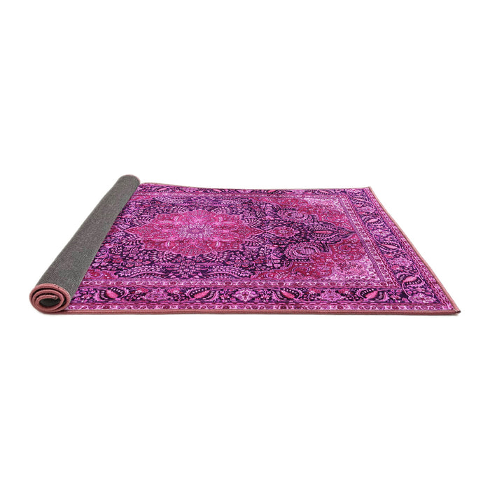 Sideview of Medallion Pink Traditional Rug, tr3899pnk
