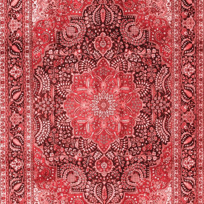 Machine Washable Medallion Red Traditional Rug, wshtr3899red