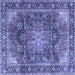 Square Medallion Blue Traditional Rug, tr3899blu