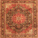 Serging Thickness of Medallion Orange Traditional Rug, tr3899org