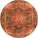 Square Medallion Orange Traditional Rug, tr3899org