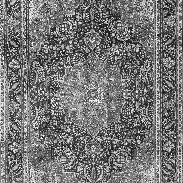 Serging Thickness of Machine Washable Medallion Gray Traditional Rug, wshtr3899gry