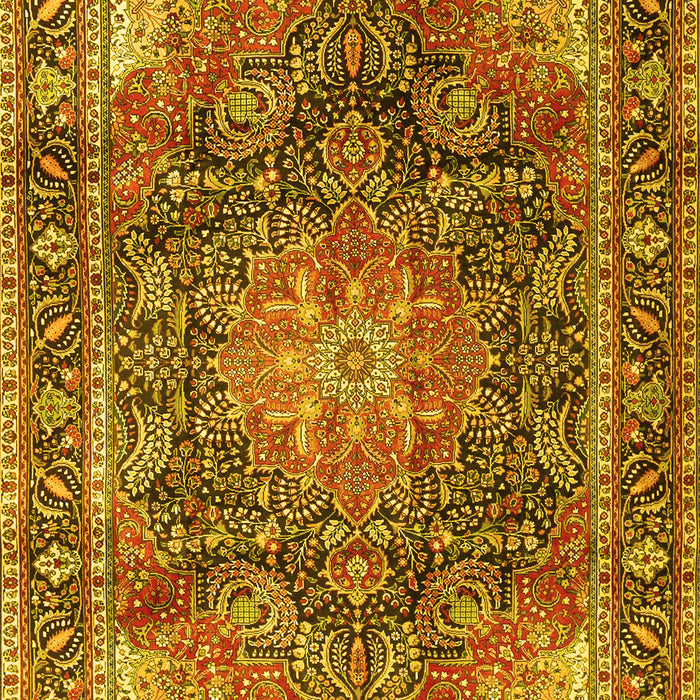 Medallion Yellow Traditional Rug, tr3899yw