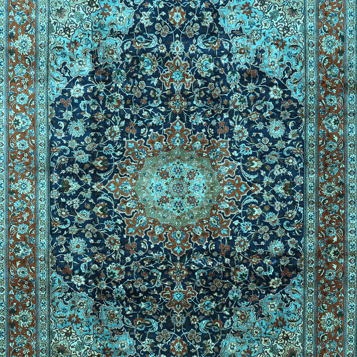 Medallion Light Blue Traditional Rug, tr389lblu