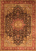 Serging Thickness of Machine Washable Medallion Orange Traditional Area Rugs, wshtr389org