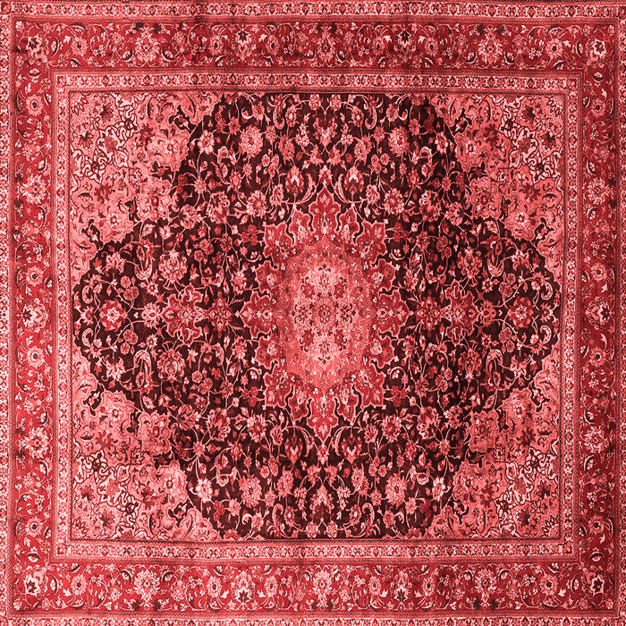 Machine Washable Medallion Red Traditional Rug, wshtr389red
