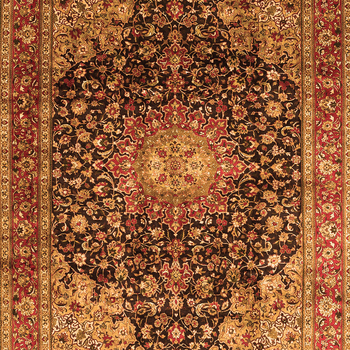 Medallion Orange Traditional Rug, tr389org