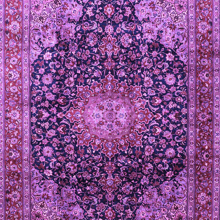 Machine Washable Medallion Purple Traditional Area Rugs, wshtr389pur