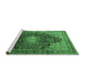 Sideview of Machine Washable Medallion Emerald Green Traditional Area Rugs, wshtr389emgrn