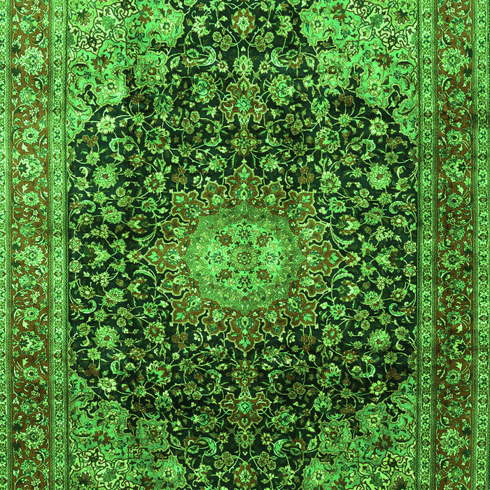 Medallion Green Traditional Rug, tr389grn