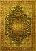 Medallion Yellow Traditional Rug, tr389yw