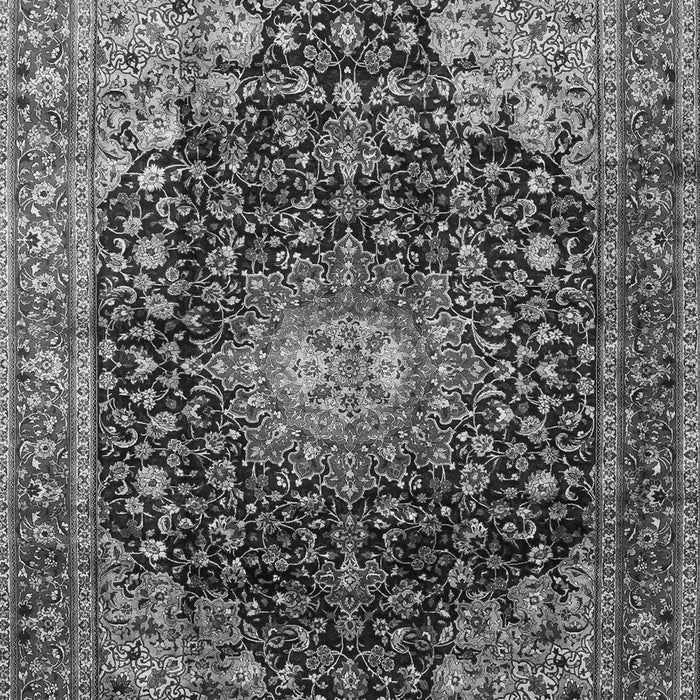 Serging Thickness of Machine Washable Medallion Gray Traditional Rug, wshtr389gry
