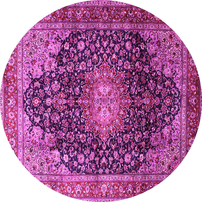 Round Medallion Pink Traditional Rug, tr389pnk