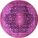 Round Medallion Pink Traditional Rug, tr389pnk