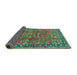 Sideview of Oriental Turquoise Traditional Rug, tr38turq