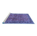 Sideview of Machine Washable Oriental Blue Traditional Rug, wshtr38blu