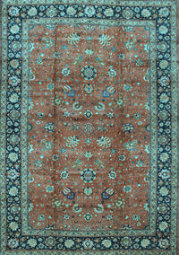 Oriental Light Blue Traditional Rug, tr38lblu
