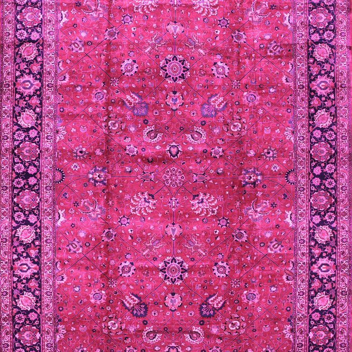 Machine Washable Oriental Pink Traditional Rug, wshtr38pnk