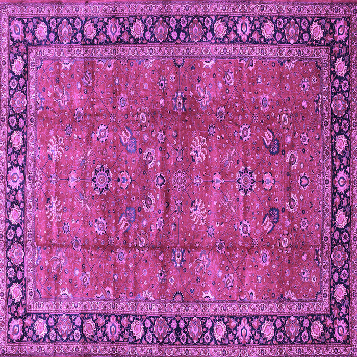 Square Machine Washable Oriental Purple Traditional Area Rugs, wshtr38pur