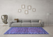 Machine Washable Oriental Blue Traditional Rug in a Living Room, wshtr38blu