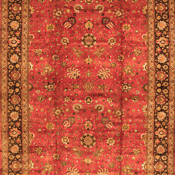 Serging Thickness of Machine Washable Oriental Orange Traditional Area Rugs, wshtr38org