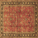 Square Oriental Brown Traditional Rug, tr38brn