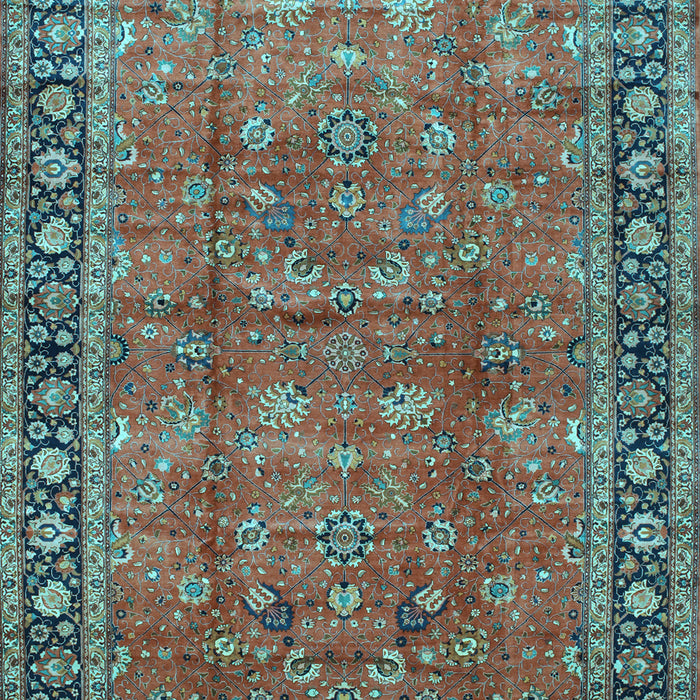 Machine Washable Oriental Light Blue Traditional Rug, wshtr38lblu