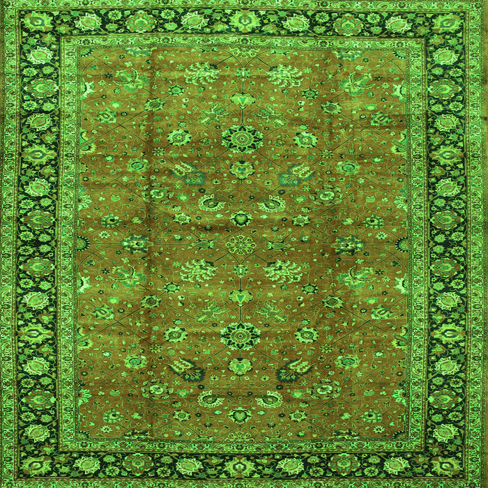 Serging Thickness of Oriental Green Traditional Rug, tr38grn